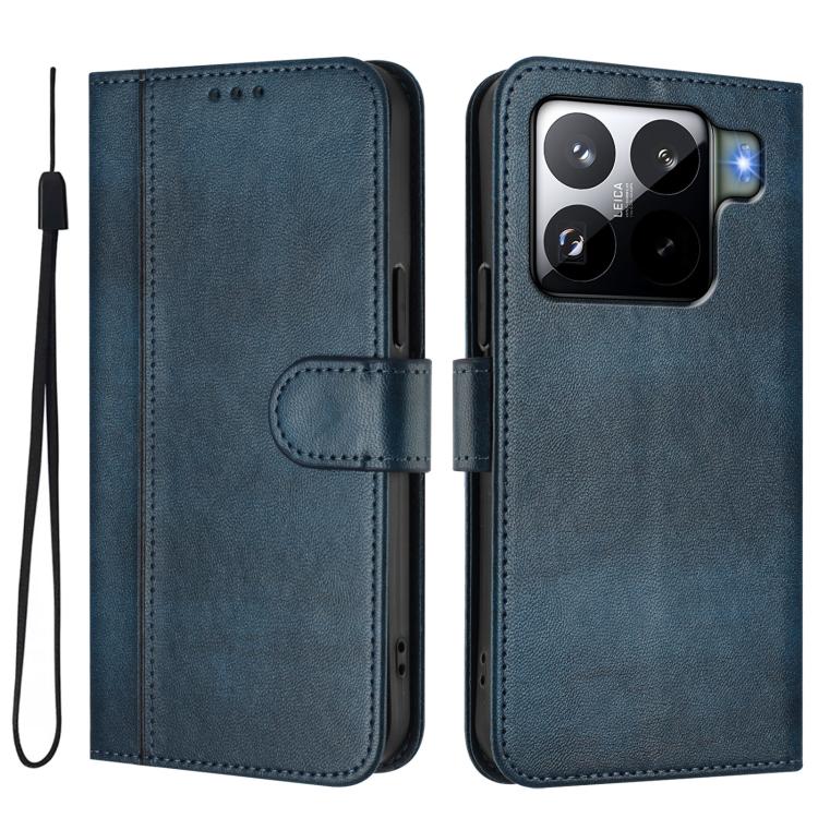 Funda de cuero retro con hebilla de empalme para Xiaomi 15S Pro 5G (azul oscuro)