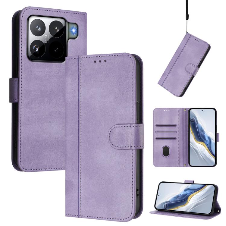 Funda de cuero retro con hebilla de empalme para Xiaomi 15S Pro 5G (morado)