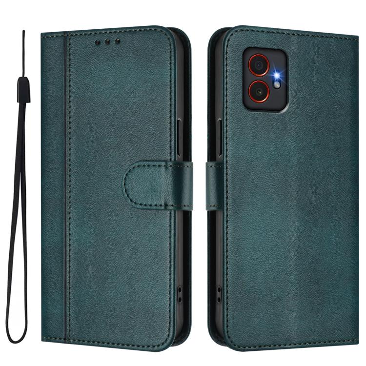Funda de cuero retro con hebilla para Samsung Galaxy Xcover7 Pro (verde oscuro)