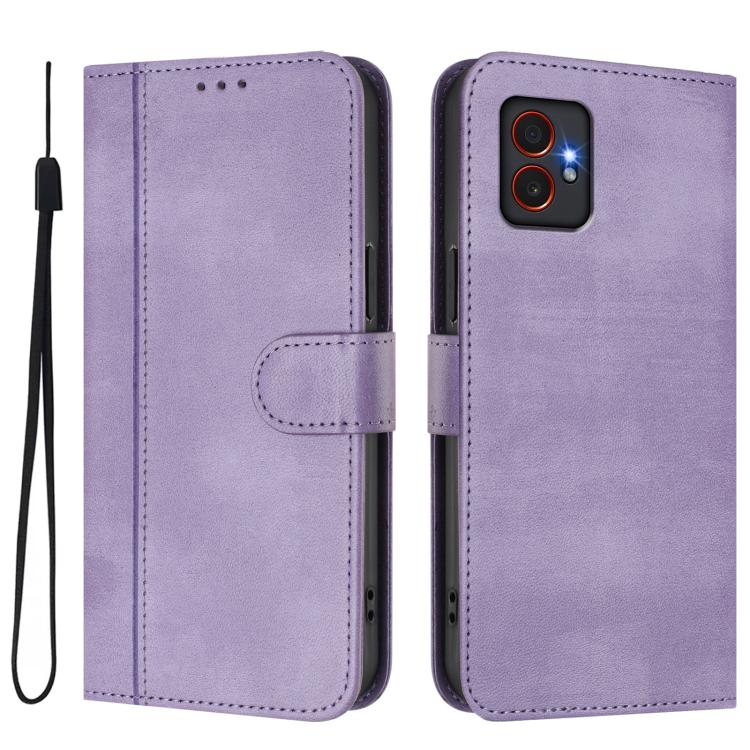 Funda de cuero retro con hebilla para Samsung Galaxy Xcover7 Pro (morada)