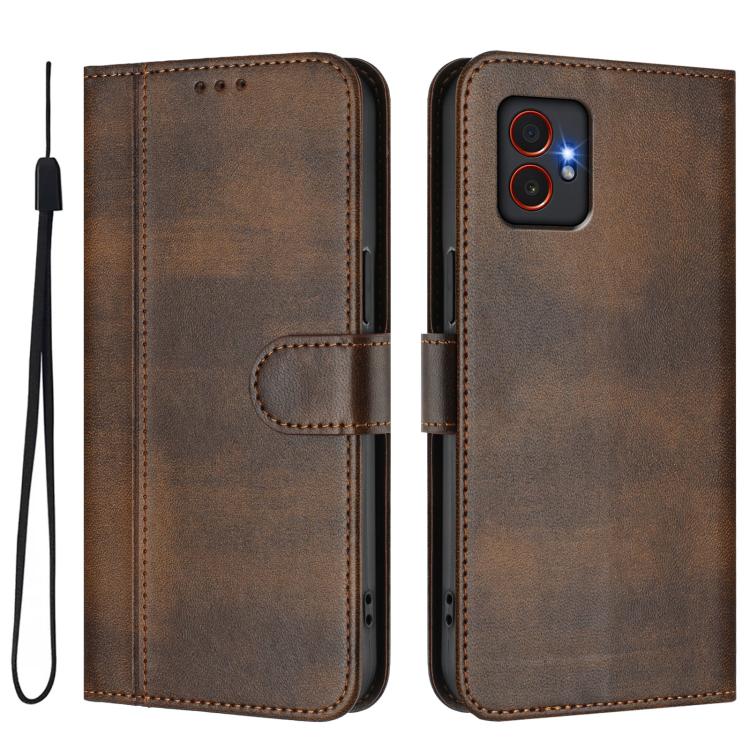 Funda de cuero retro con hebilla para Samsung Galaxy Xcover7 Pro (marrón)