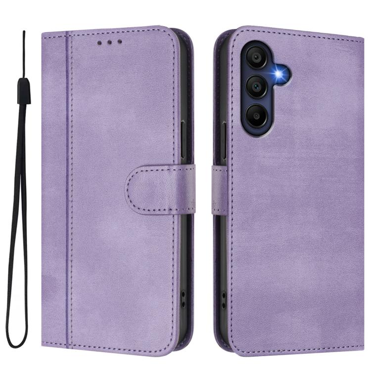 Funda de cuero retro con hebilla para Samsung Galaxy A17 5G (morado)