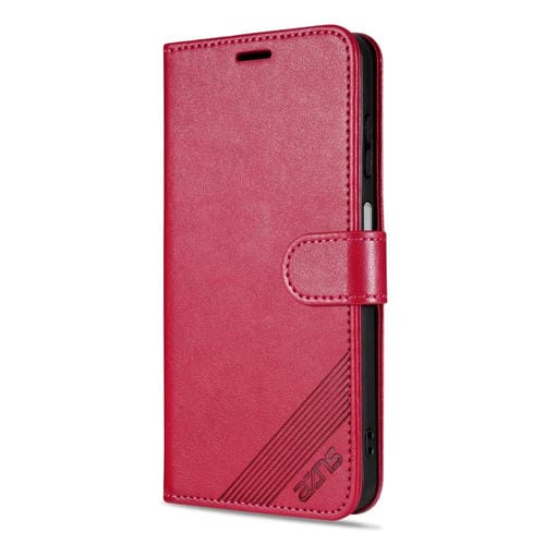 Funda de piel de oveja con tapa AZNS para Samsung Galaxy A07 4G (roja)