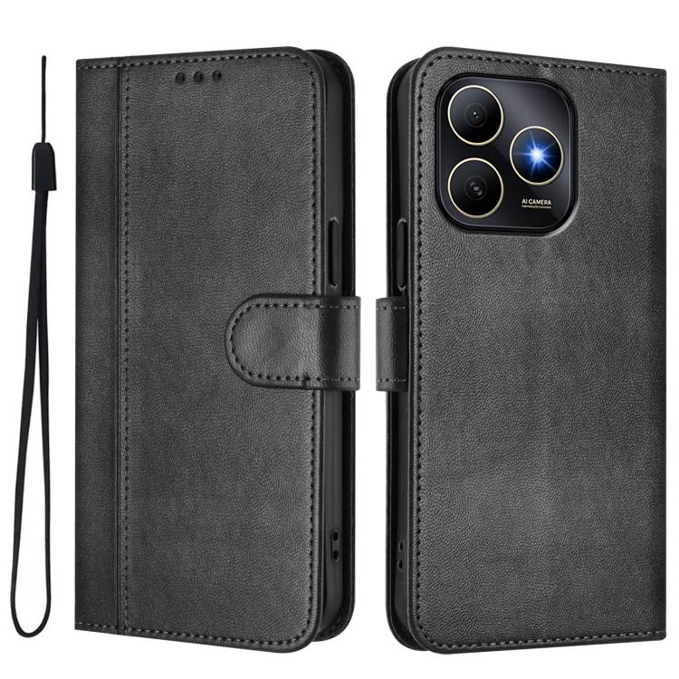 Funda de cuero retro con hebilla y diseño de los años 80 para Huawei Enjoy (negra)