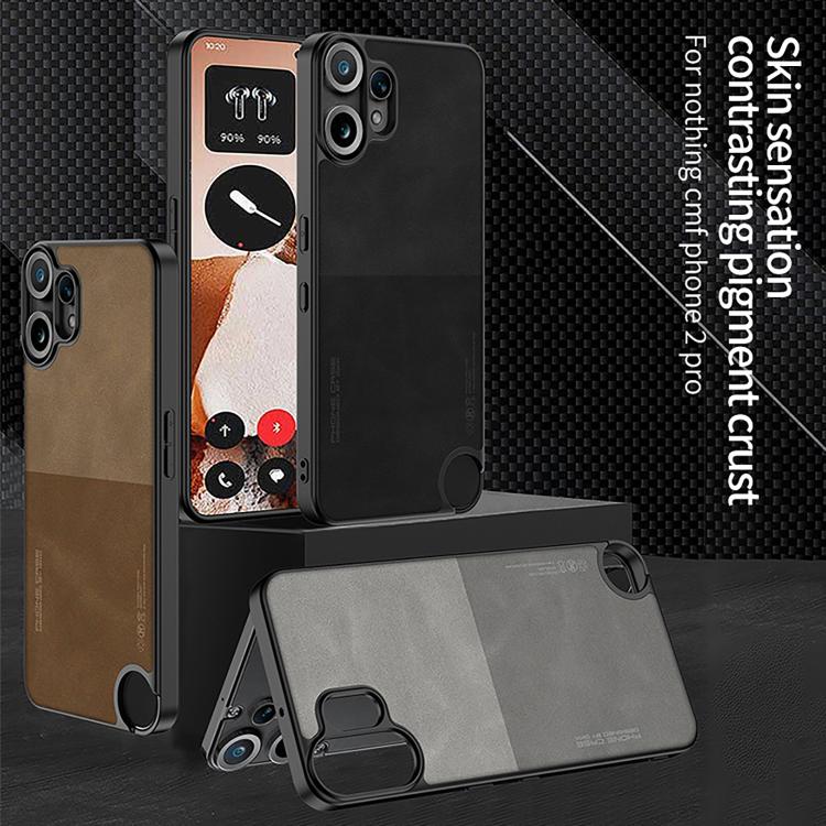 Funda de cuero esmerilado GKK Skin Feel para CMF Phone 2 Pro (marrón)