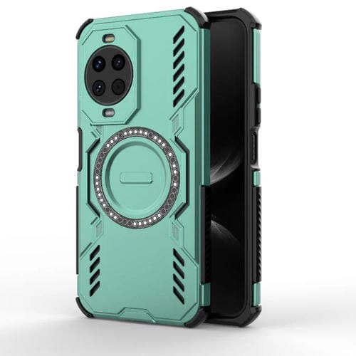 Funda a prueba de golpes con anillo magnético MagSafe y mariposa para Huawei nova 14 5G (verde claro)