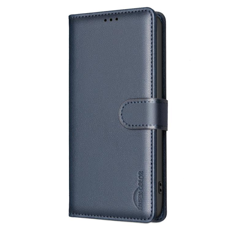 Funda de cuero antirrobo RFID con textura Litchi para Infinix Smart 10 4G (azul)