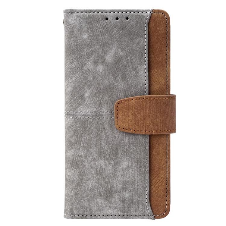 Funda de cuero con costuras de color y bloqueo RFID para Xiaomi 14 Ultra (gris)