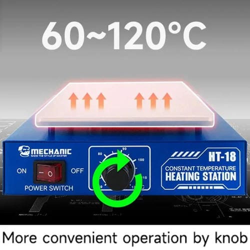 Piattaforma di Riscaldamento Termostatico Mechanic HT-18 con Controllo Numerico Intelligente e Spina UE