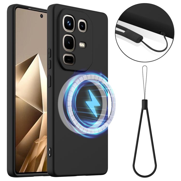 Funda de silicona Magsafe a prueba de golpes para Infinix Note 50 Pro+ (negra)
