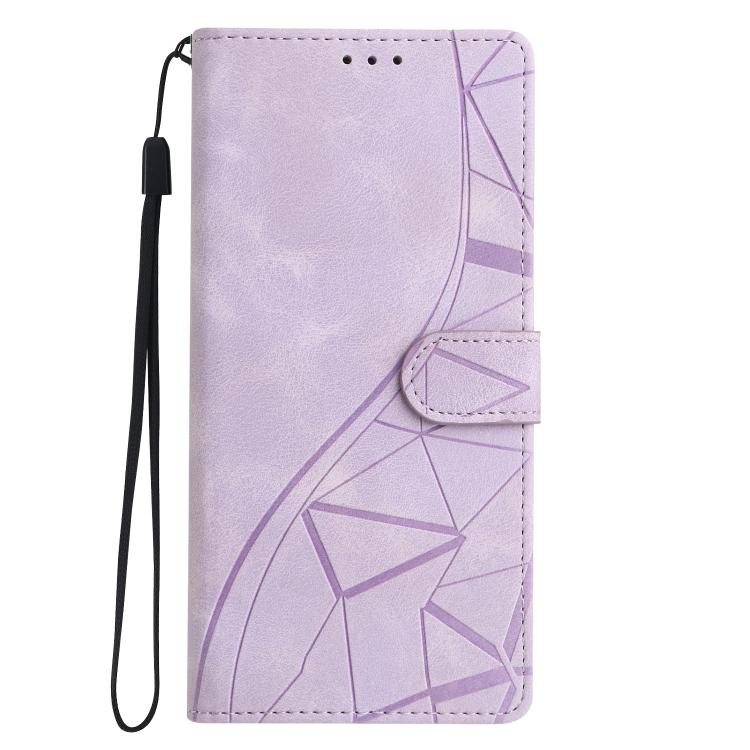 Funda de cuero con relieve de triángulos para Redmi A5 4G (173,3 mm) (morado)