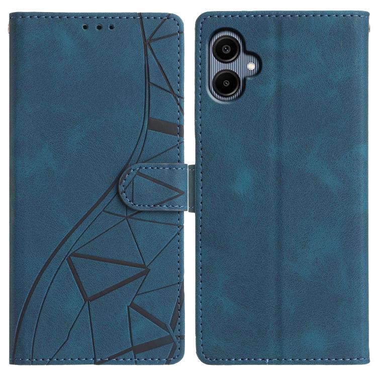 Funda de cuero con relieve de triángulos para Samsung Galaxy A07 (azul)