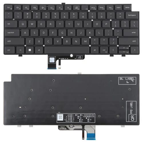 Backlit Keyboard Portable Dell Latitude 7340, 7440 and 7640 (USA Version) (Black)