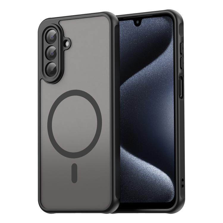 Funda híbrida de TPU y PC esmerilada Magsafe para Samsung Galaxy A17 5G (negro)