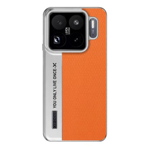 Funda de cuero con textura de diamante para Xiaomi 15S Pro (naranja)