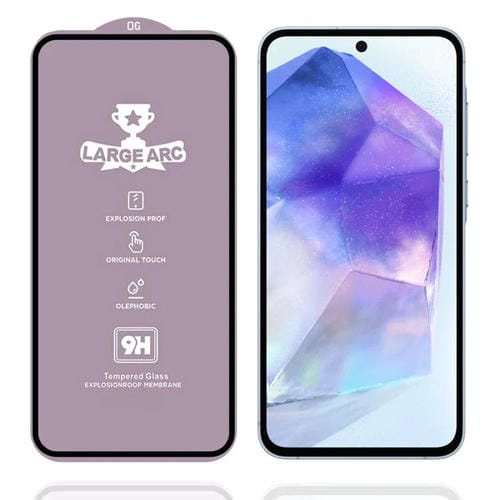 PelĂcula de vidrio templado de arco grande de aluminio de 0,4 mm de alto para Samsung Galaxy A55 5G