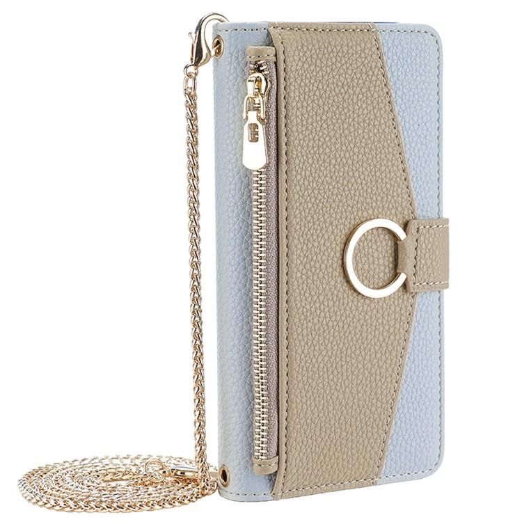 Funda de cuero con textura de lichi cruzada para Samsung Galaxy S25 Ultra 5G (azul)