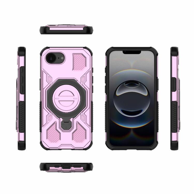 Funda magnética de TPU y PC MagSafe de color sólido para iPhone 16e J-20 (rosa)