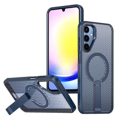 Funda con soporte MagSafe y refrigeración Honeycomb para Samsung Galaxy A25 5G (azul)