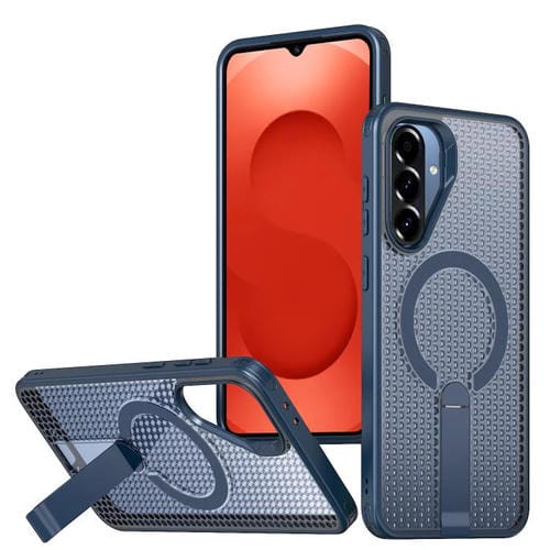 Funda con soporte MagSafe y refrigeración Honeycomb para Samsung Galaxy A26 5G (azul)