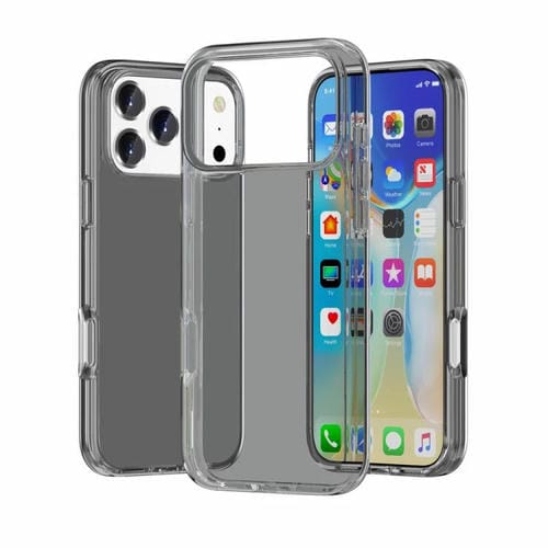 Funda antigolpes con purpurina Terminator para iPhone 17 Pro (gris transparente)