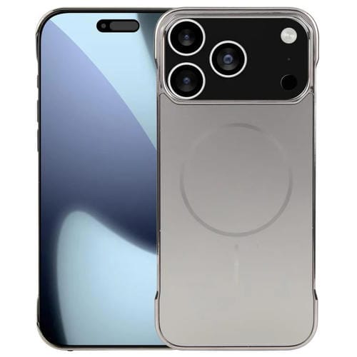 Funda de PC MagSafe antirreflejos, esmerilada, sin marco y galvanizada para iPhone 17 Pro Max (gris titanio)