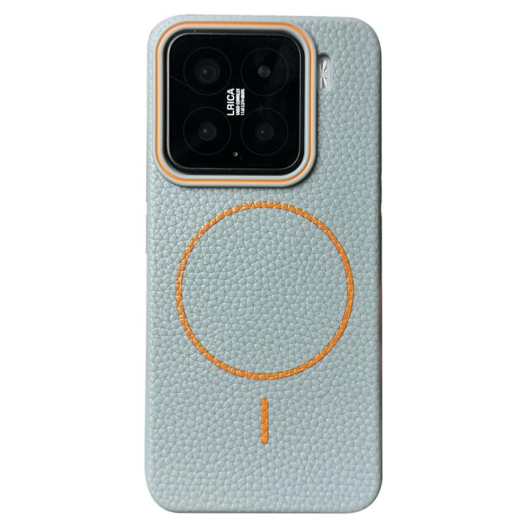 Funda de TPU con textura de lichi MagSafe para Xiaomi 15 (azul y naranja)