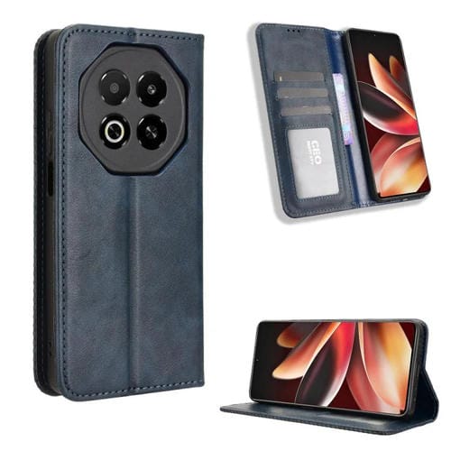 Funda de cuero con textura retro y hebilla magnética para Meizu Note 16 5G (azul)