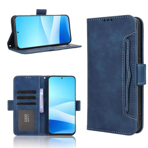 Funda de piel con textura de becerro y ranuras para tarjetas para Meizu Note 16 Pro 5G (azul)