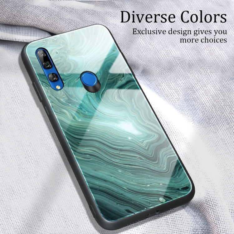 Para Huawei Y9 Prime (2019) / P Smart Z Funda protectora de vidrio con patrón de mármol (DL02)