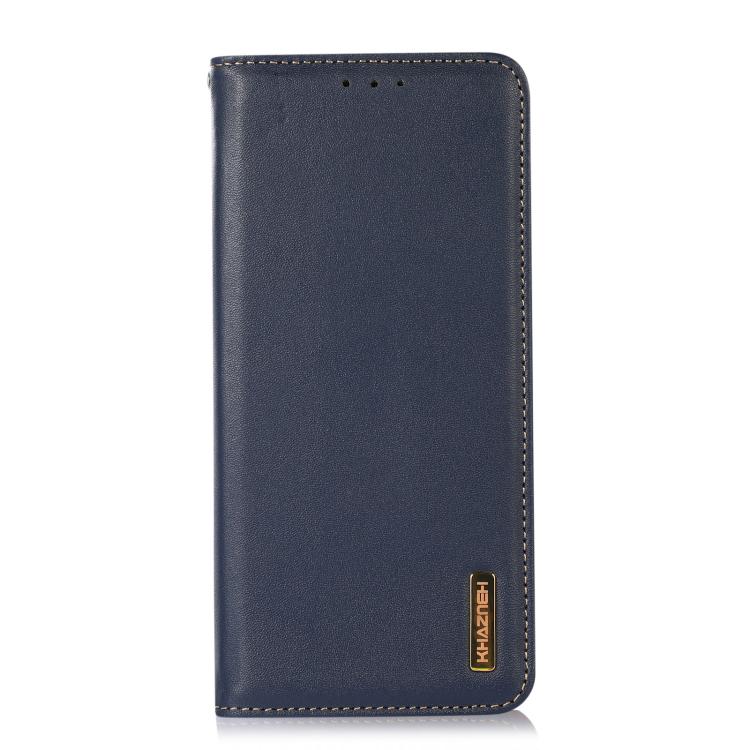 Funda de piel de vacuno KHAZNEH Nappa con capa superior para Samsung Galaxy XCover7 Pro (azul)