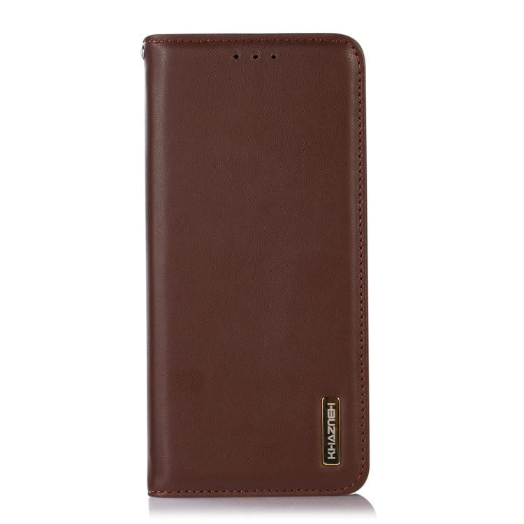 Funda de piel de vacuno KHAZNEH Nappa con capa superior para Samsung Galaxy XCover7 Pro (marrón)