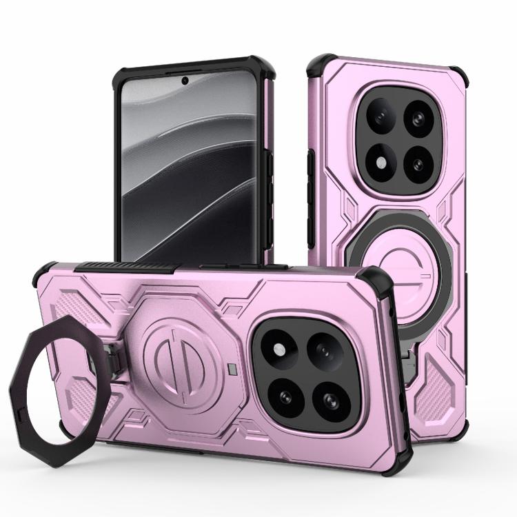 Funda magnética de TPU y PC MagSafe de color sólido para Redmi Note 14 Pro+ 5G Global J-20 (rosa)