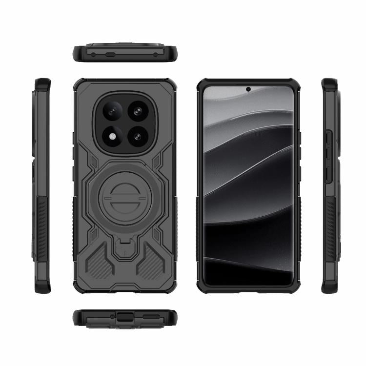 Funda magnética de TPU y PC MagSafe de color sólido para Redmi Note 14 Pro+ 5G Global J-20 (negro)