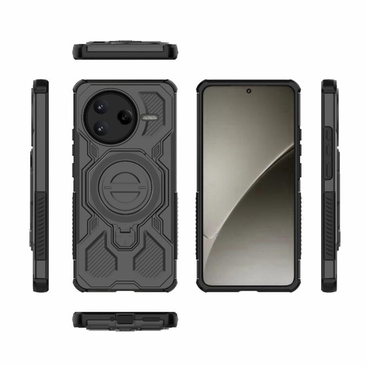 Funda magnética de TPU y PC MagSafe de color sólido para Redmi K80 J-20 (negra)