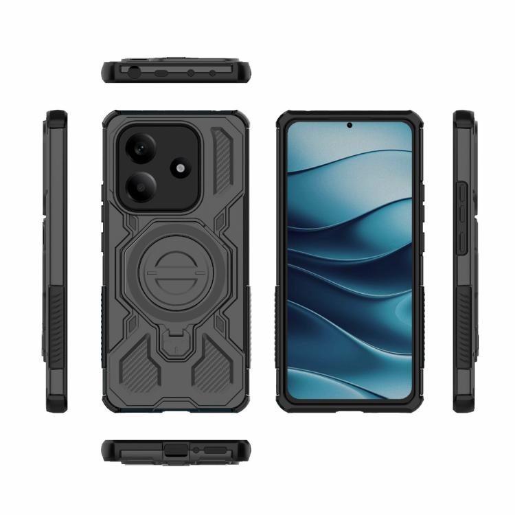 Funda magnética de TPU y PC MagSafe de color sólido para Redmi Note 14 5G J-20 (negro)