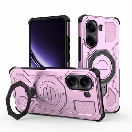 Funda magnética de TPU y PC MagSafe de color sólido para Redmi Turbo 4 5G J-20 (rosa)