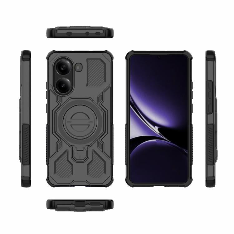 Funda magnética de TPU y PC MagSafe de color sólido para Redmi Turbo 4 5G J-20 (negra)