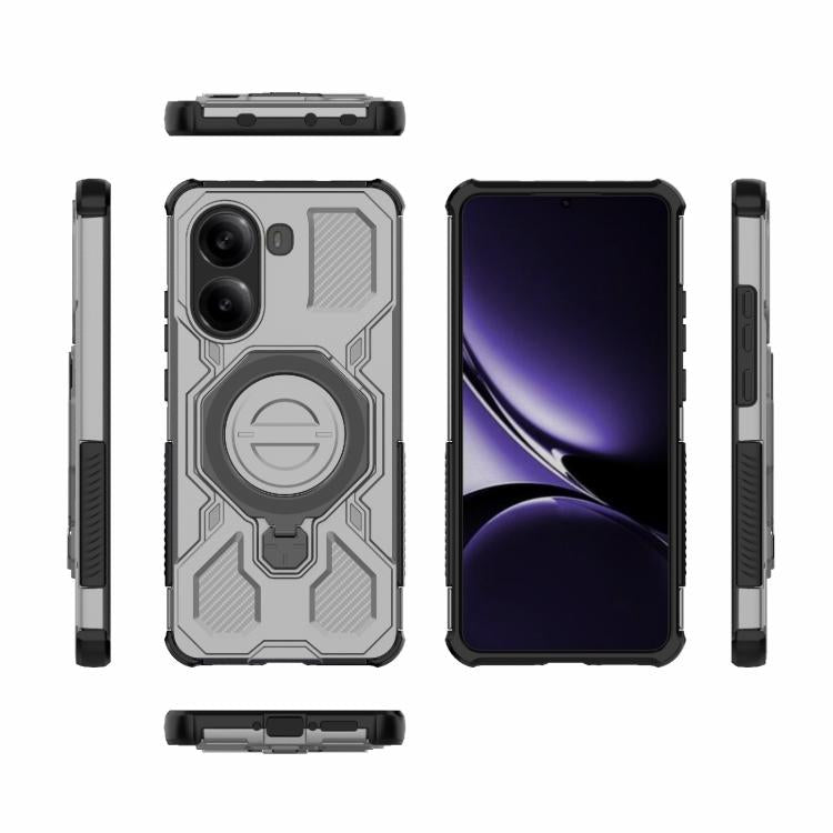Funda magnética de TPU y PC MagSafe de color sólido para Redmi Turbo 4 5G J-20 (gris)
