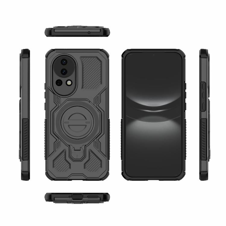 Funda magnética de TPU y PC para Huawei nova 12 5G J-20 (color sólido, MagSafe) (negro)