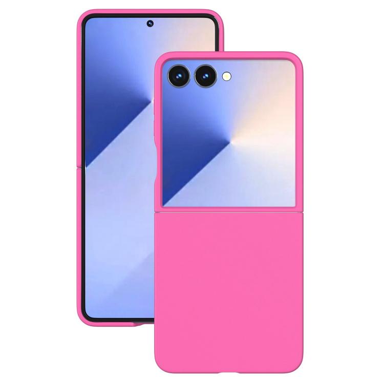 Funda de PC con pintura en aerosol Kalebol para Samsung Galaxy Z Flip5 (rojo rosa)