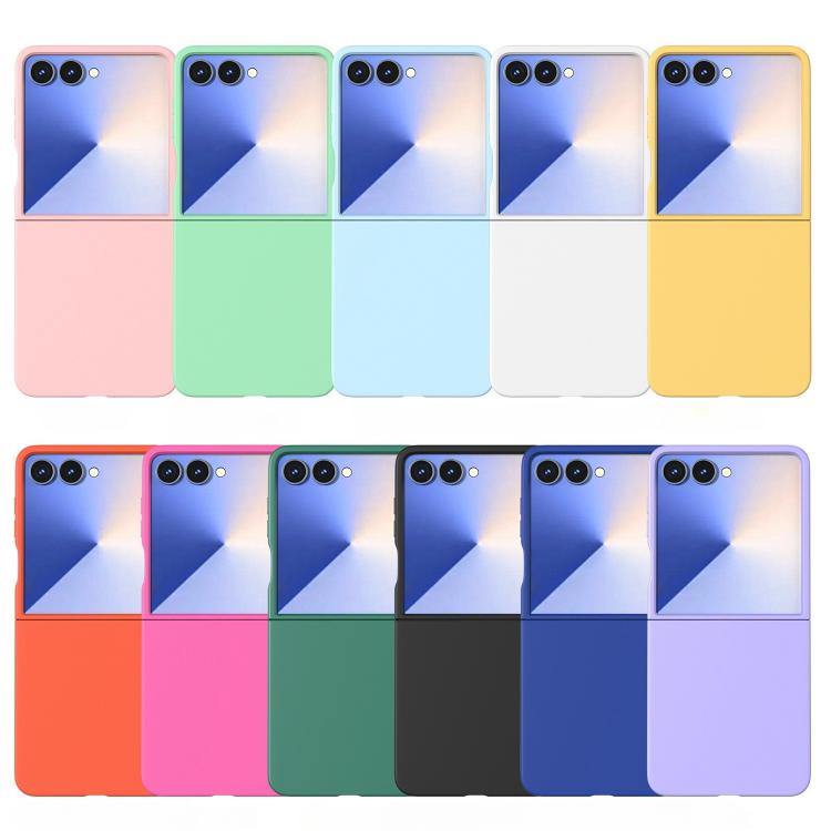 Funda de PC con pintura en aerosol Kalebol de color sólido para Samsung Galaxy Z Flip7 (blanca)
