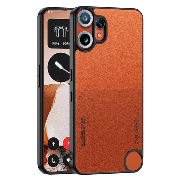 Funda de cuero GKK Skin Feel para CMF Phone 2 Pro (naranja y rojo)