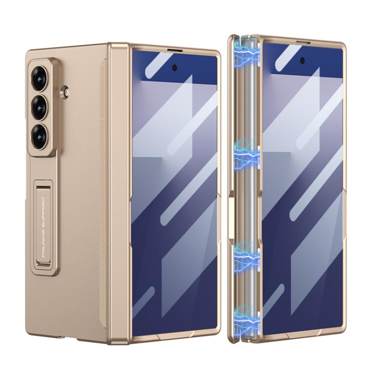 Funda plegable magnética con película HD integrada GKK para Samsung Galaxy Z Fold7 5G (dorada)
