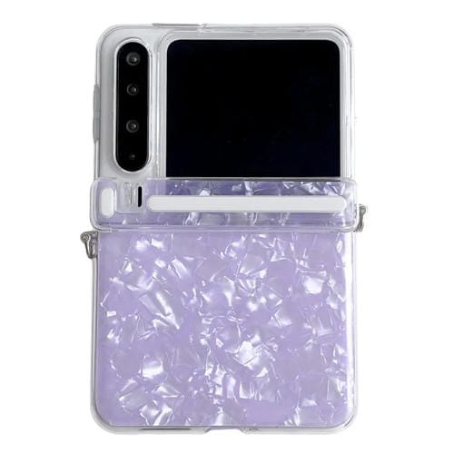 Funda para Huawei Pura X con textura perlada y hebilla lateral (morado)