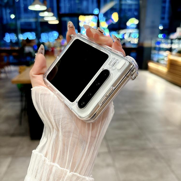 Funda para Huawei Pura X con hebilla lateral y textura perlada, con pulsera (rosa y verde)