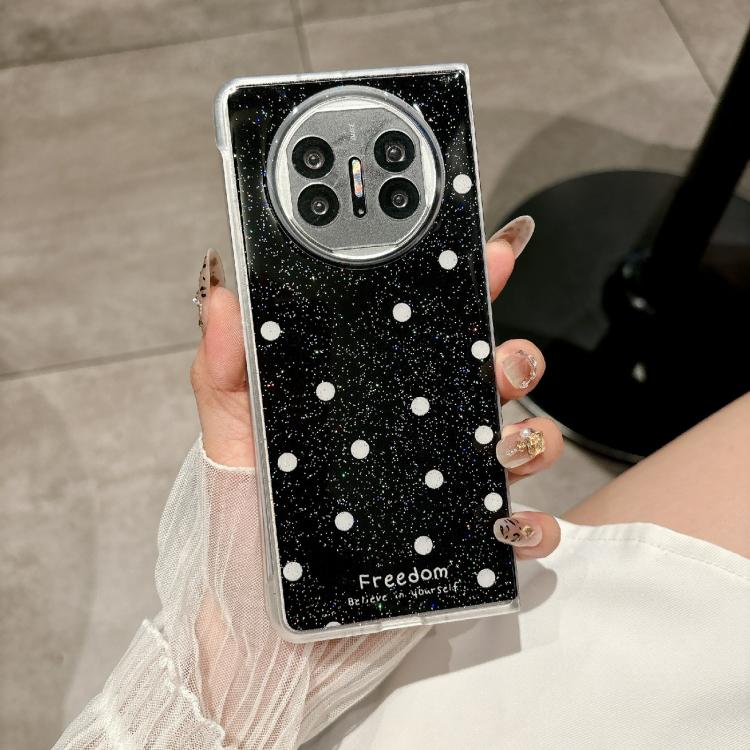 Funda para Huawei Mate X3/X5 con diseño de puntos brillantes (negra)