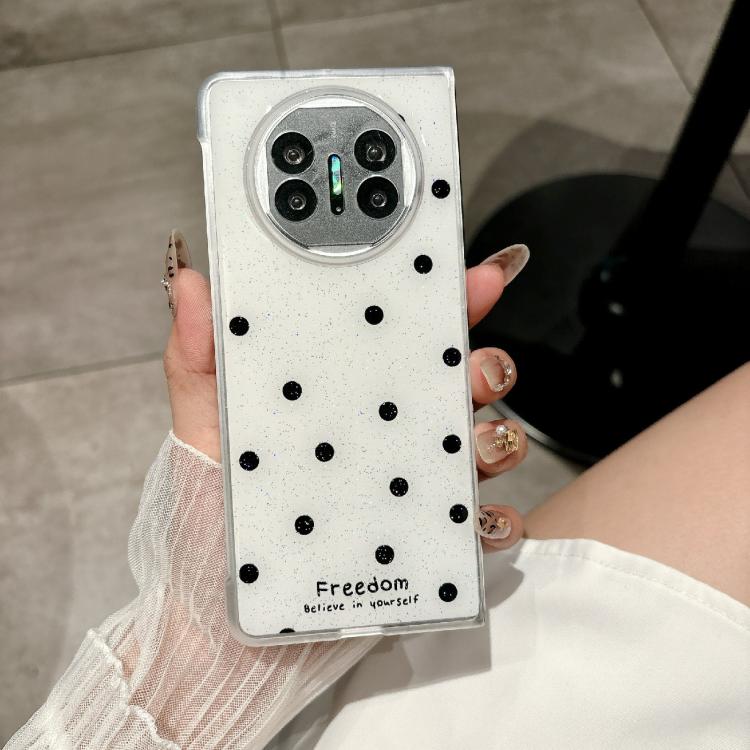 Funda para Huawei Mate X3/X5 con diseño de puntos brillantes (blanca)