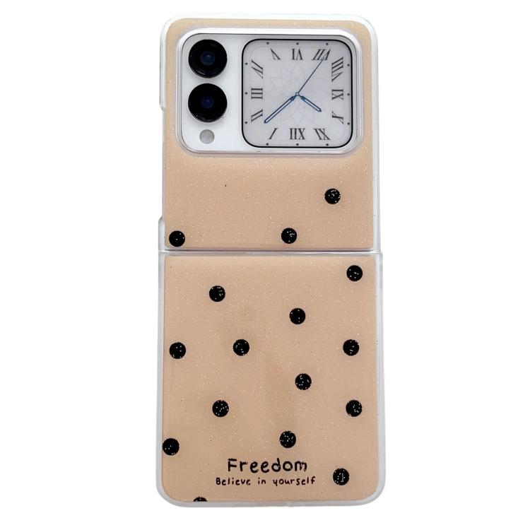 Funda para Huawei Nova Flip con diseño de puntos brillantes (dorada)