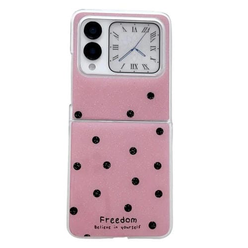 Funda con purpurina y puntos para Huawei Nova Flip (rosa y rojo)